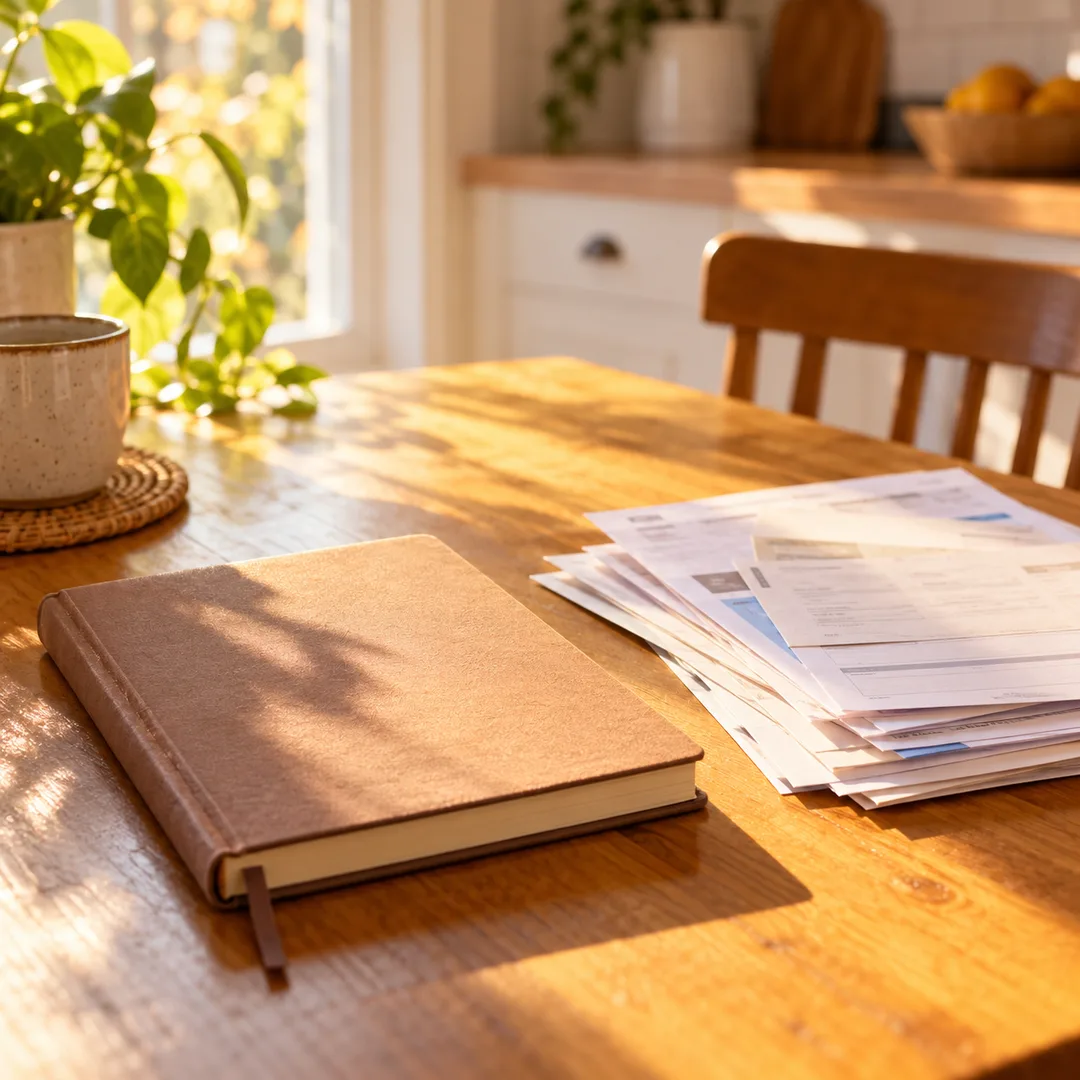 A closed journal and shared bills show different kinds of privacy