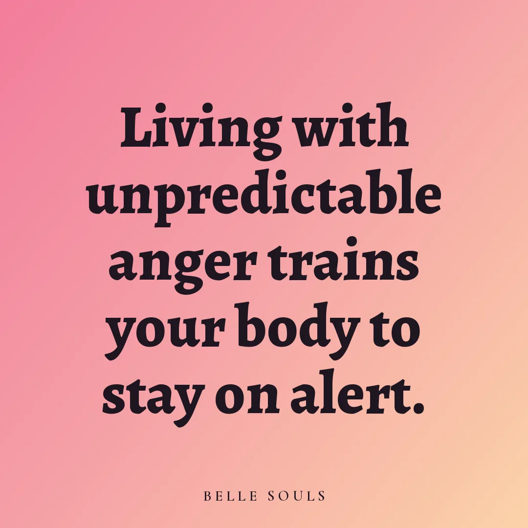 Living with unpredictable anger trains your body to stay on alert.