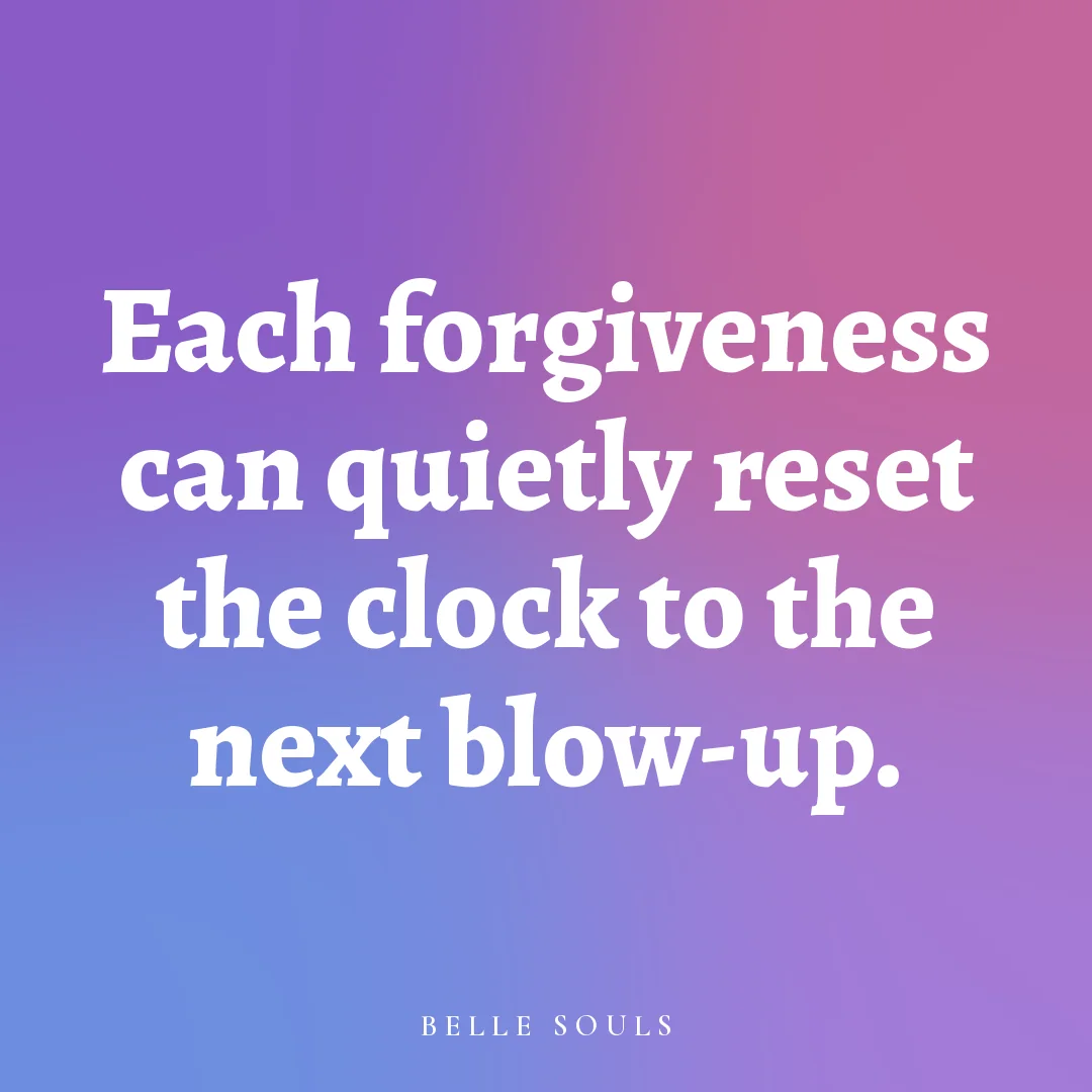 Each forgiveness can quietly reset the clock to the next blow-up.