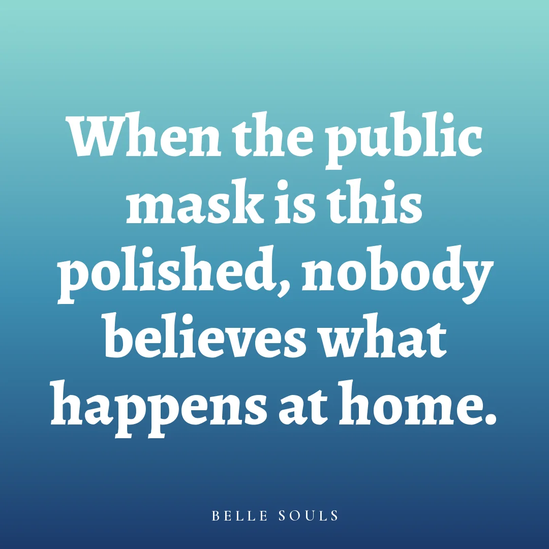 When the public mask is this polished, nobody believes what happens at home.