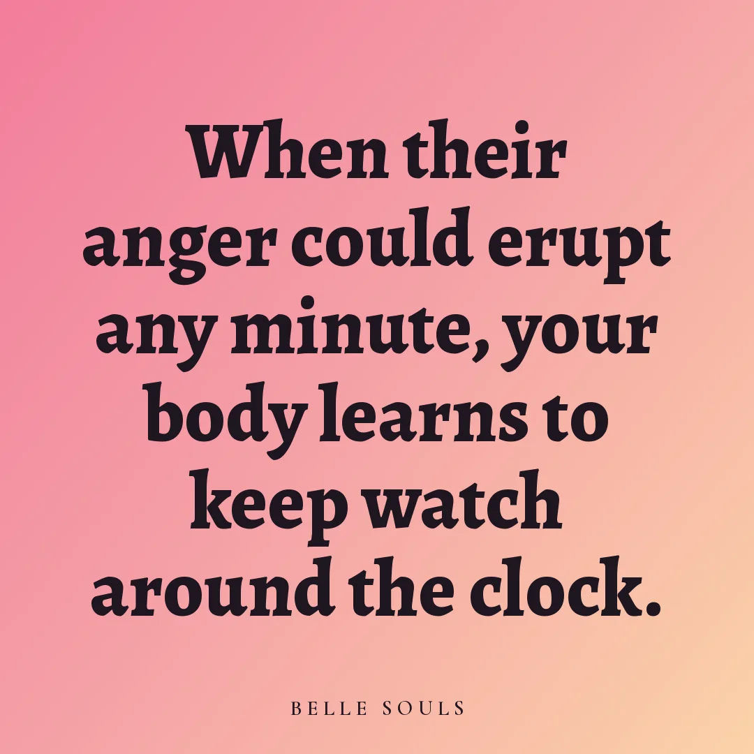 When their anger could erupt any minute, your body learns to keep watch around the clock.