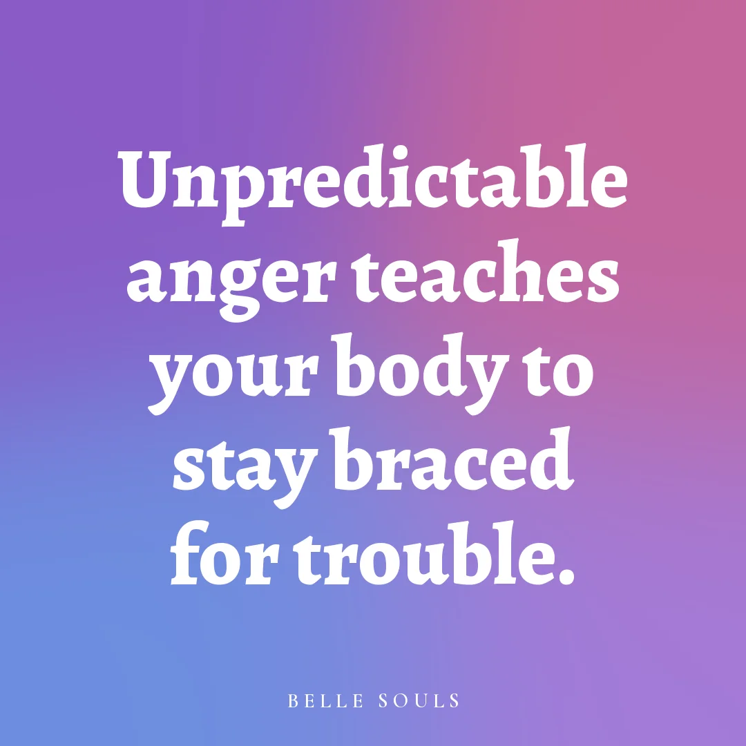 Unpredictable anger teaches your body to stay braced for trouble.