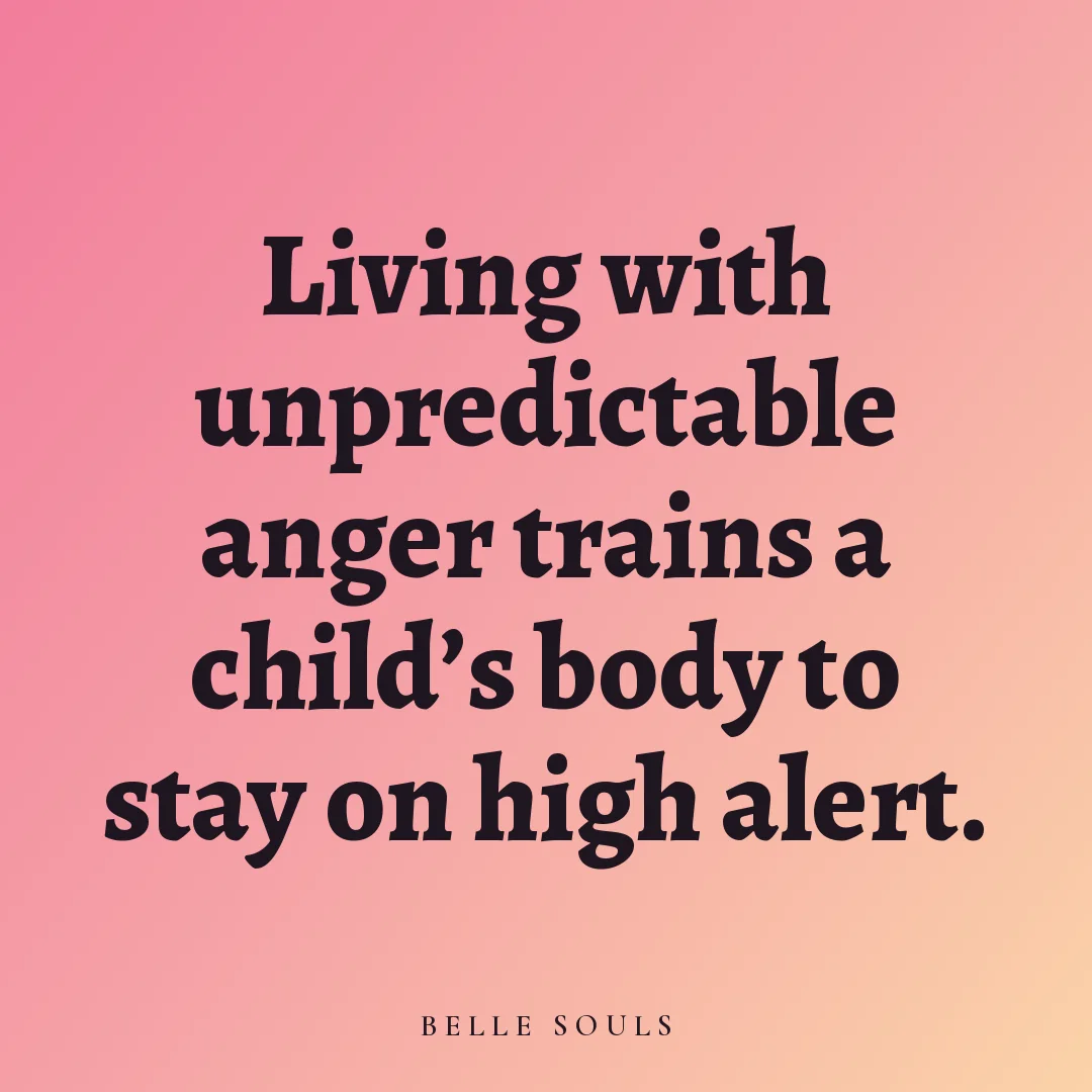 Living with unpredictable anger trains a child's body to stay on high alert.