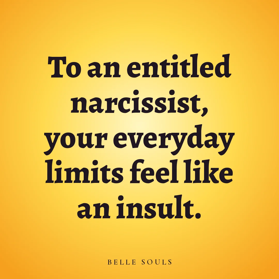 To an entitled narcissist, your everyday limits feel like an insult.